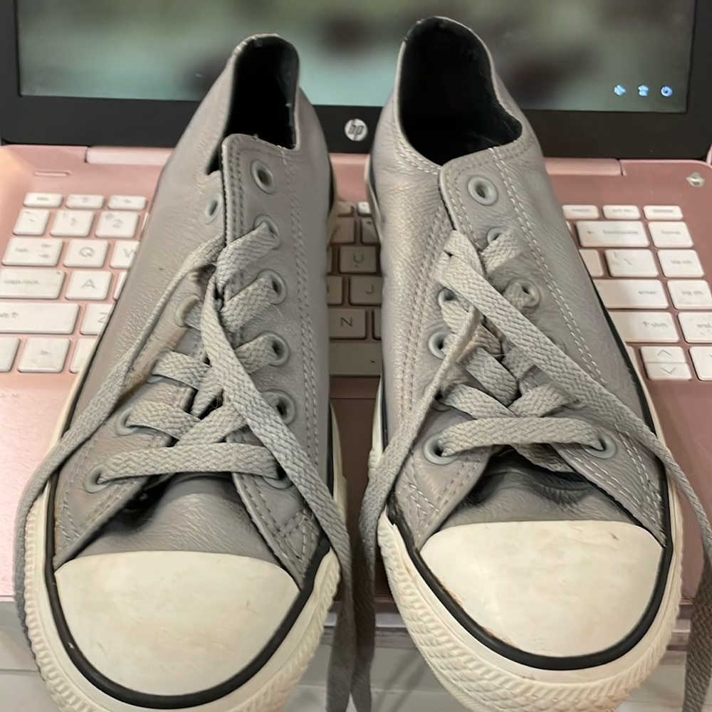 NWOT Converse All Star Sneakers in Gray Leather